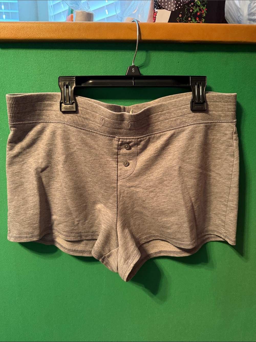 FADED GLORY Classic Rib Waist Heather Gray Women's Lounge Shorts